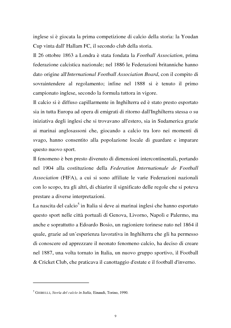 Anteprima della tesi: Diritti televisivi: analisi di un fenomeno che ha cambiato il mondo del calcio, Pagina 6