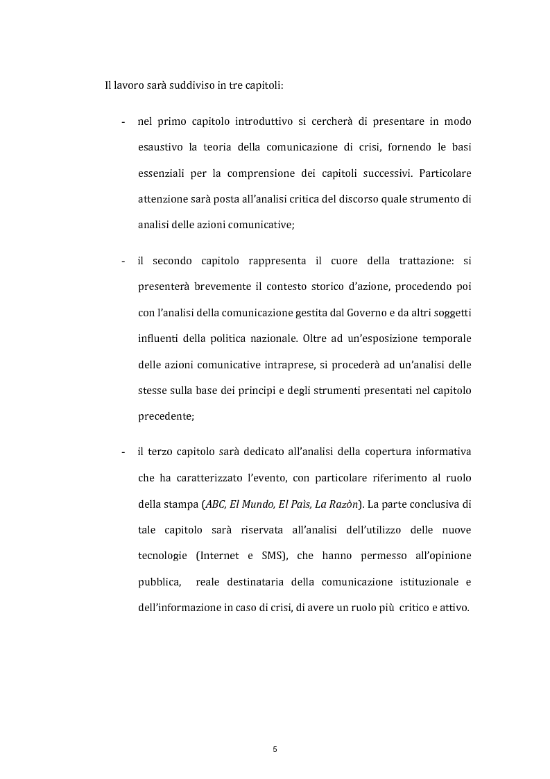 Anteprima della tesi: La comunicazione istituzionale e l'informazione in situazione di crisi: gli attentati terroristici dell'11 marzo 2004 a Madrid, Pagina 2