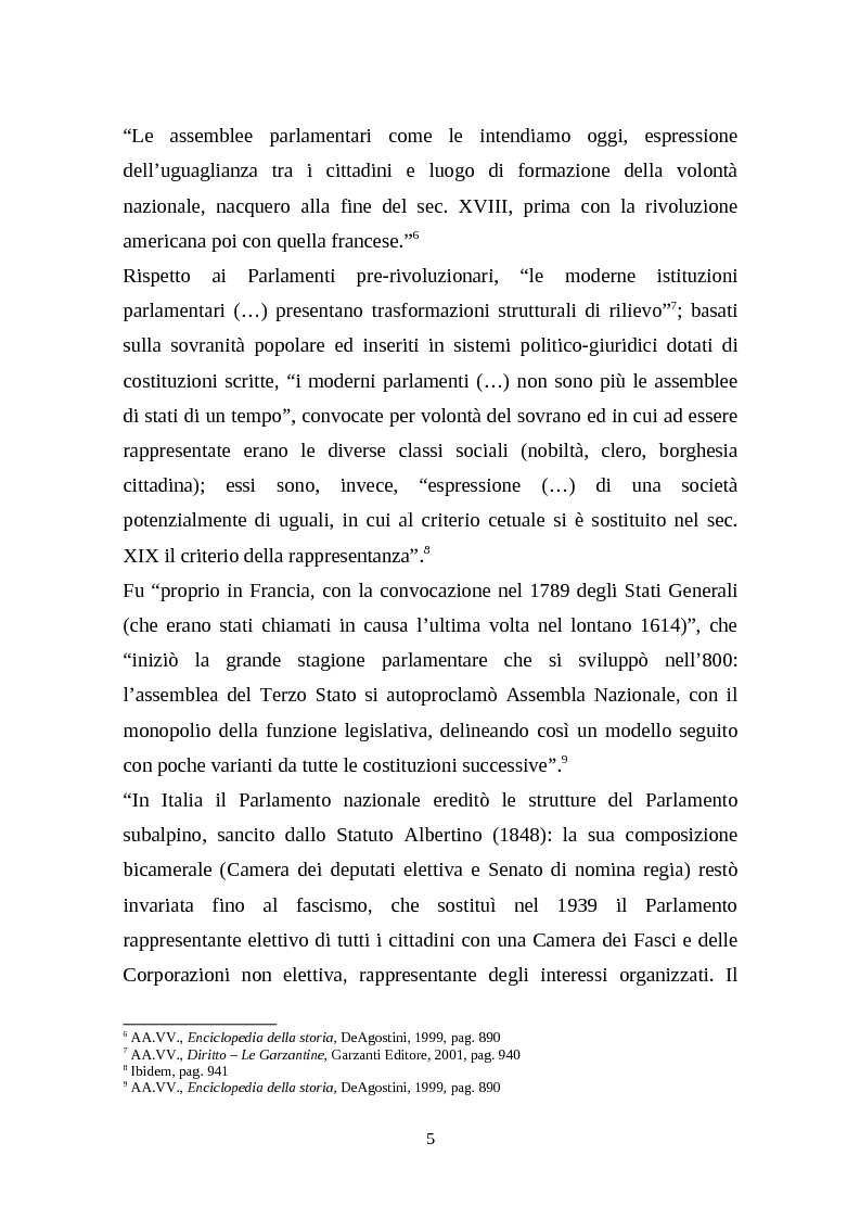 Anteprima della tesi: Il legislativo in Italia e in Francia: esperienze a confronto, Pagina 3