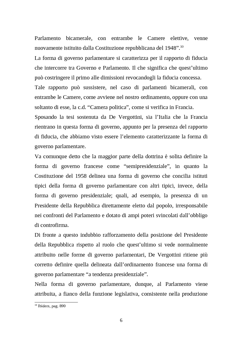 Anteprima della tesi: Il legislativo in Italia e in Francia: esperienze a confronto, Pagina 4