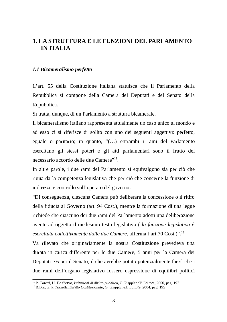 Anteprima della tesi: Il legislativo in Italia e in Francia: esperienze a confronto, Pagina 6
