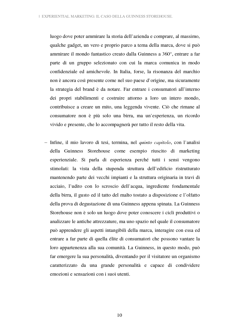 Anteprima della tesi: Experiential Marketing: il caso della Guinness Storehouse, Pagina 4