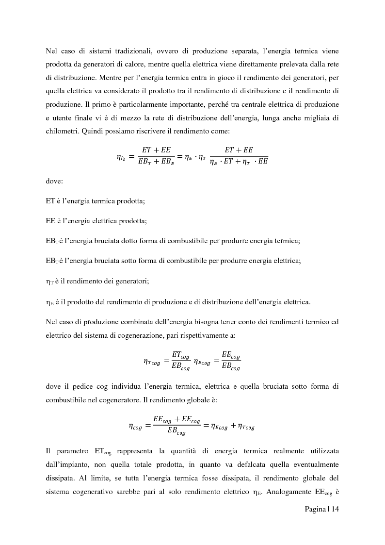 Anteprima della tesi: Analisi tecnico-economica di impianti di cogenerazione ad alto rendimento ed integrazione con un modello “Gas Price Sensitivity'', Pagina 12