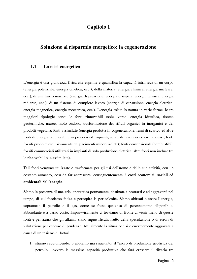 Anteprima della tesi: Analisi tecnico-economica di impianti di cogenerazione ad alto rendimento ed integrazione con un modello “Gas Price Sensitivity'', Pagina 4