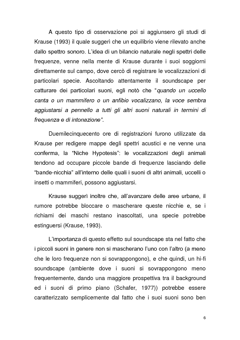Anteprima della tesi: Contributo allo studio del soundscape: la nicchia acustica di Sylvia atricapilla, Pagina 5