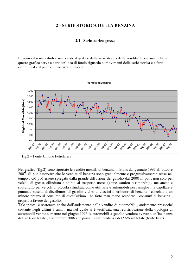 Anteprima della tesi: Modello di previsione della vendita di benzina e gasolio in Italia, Pagina 4