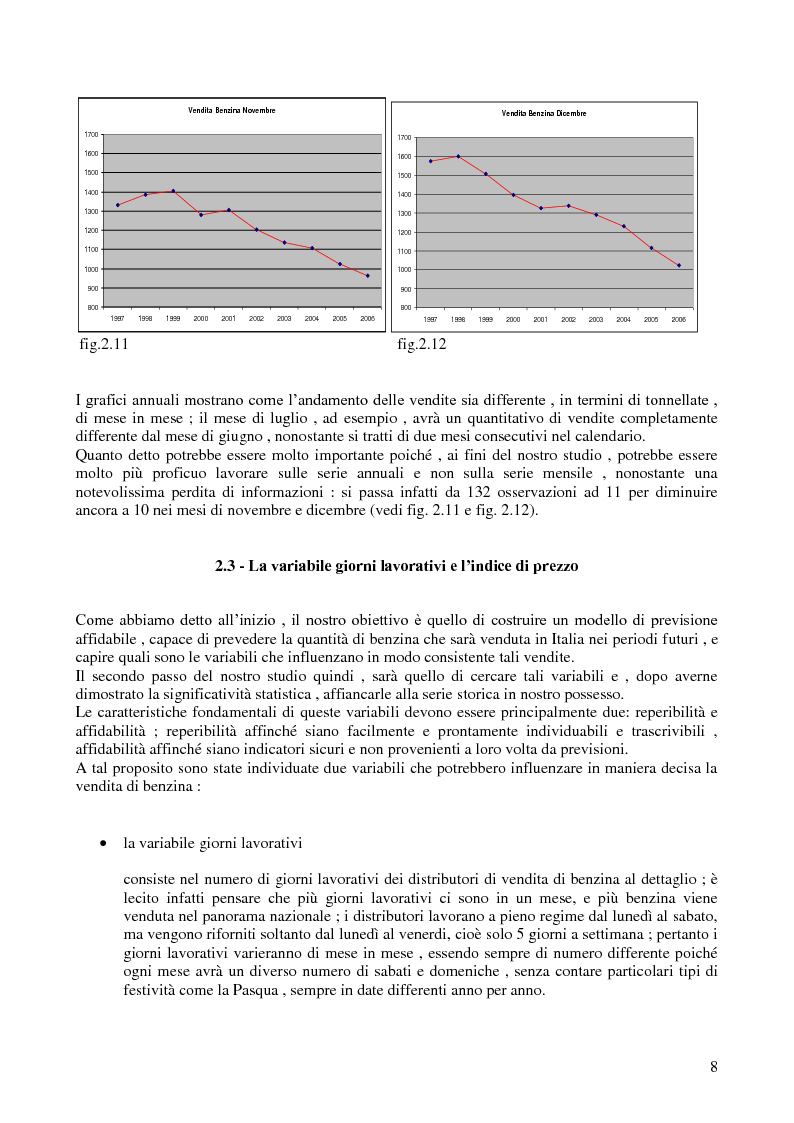 Anteprima della tesi: Modello di previsione della vendita di benzina e gasolio in Italia, Pagina 7