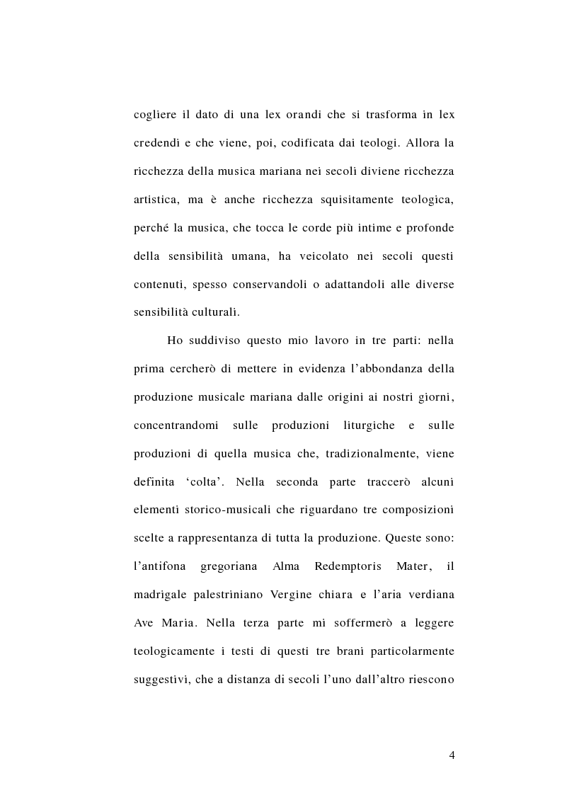 Anteprima della tesi: Maria Santissima fonte perenne d'ispirazione per la musica. La produzione musicale mariana nella musica colta. Lettura teologica di alcuni testi., Pagina 2