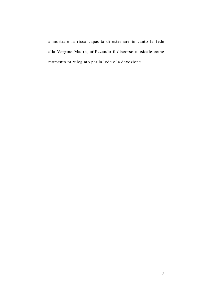 Anteprima della tesi: Maria Santissima fonte perenne d'ispirazione per la musica. La produzione musicale mariana nella musica colta. Lettura teologica di alcuni testi., Pagina 3