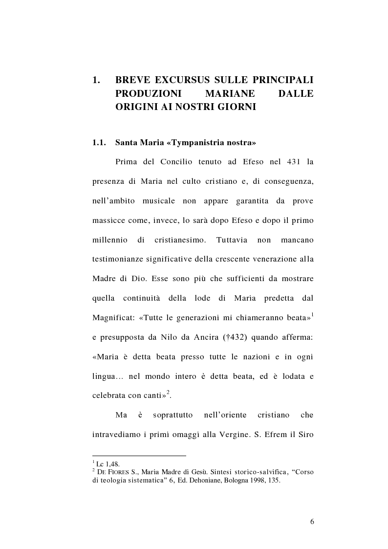 Anteprima della tesi: Maria Santissima fonte perenne d'ispirazione per la musica. La produzione musicale mariana nella musica colta. Lettura teologica di alcuni testi., Pagina 4