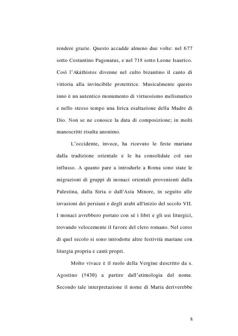 Anteprima della tesi: Maria Santissima fonte perenne d'ispirazione per la musica. La produzione musicale mariana nella musica colta. Lettura teologica di alcuni testi., Pagina 6