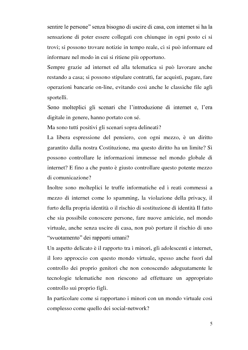 Anteprima della tesi: Tutela dei minori in Internet, Pagina 2