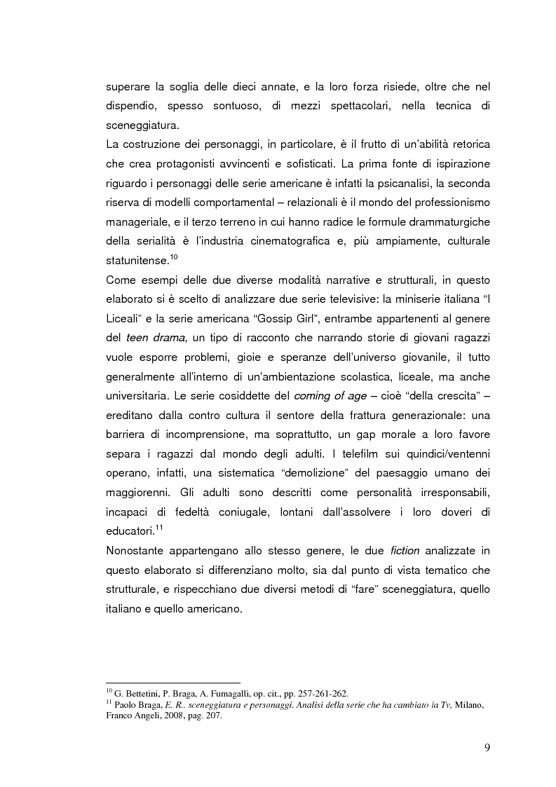 Anteprima della tesi: "I liceali" e "Gossip Girl": il teen drama e le sue caratteristiche drammaturgiche ed etiche, Pagina 5