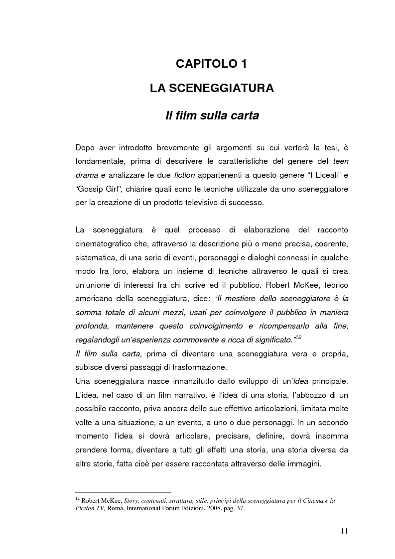 Anteprima della tesi: "I liceali" e "Gossip Girl": il teen drama e le sue caratteristiche drammaturgiche ed etiche, Pagina 7