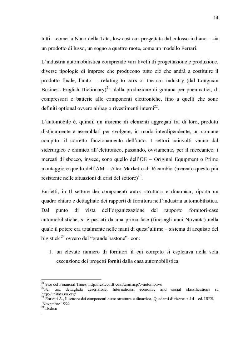 Anteprima della tesi: Ricerche e studi sull’evoluzione generale del settore automobilistico in un insieme globale, Pagina 14