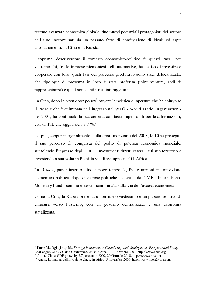 Anteprima della tesi: Ricerche e studi sull’evoluzione generale del settore automobilistico in un insieme globale, Pagina 4