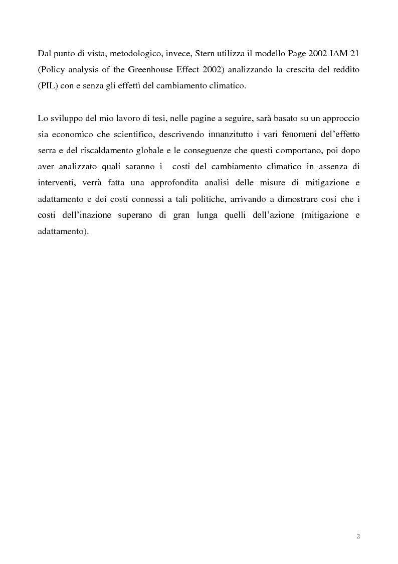 Anteprima della tesi: Gli effetti economici dei cambiamenti climatici: il rapporto Stern, Pagina 2