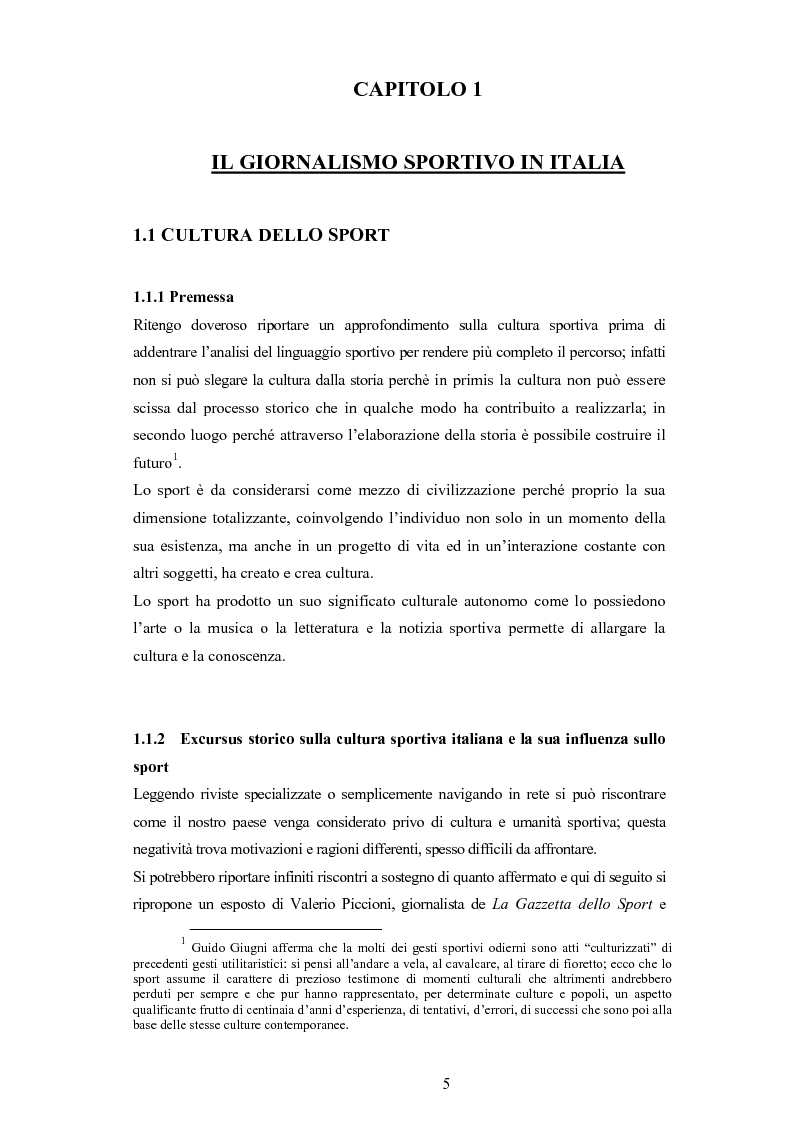 Anteprima della tesi: L'evoluzione del linguaggio giornalistico sportivo, Pagina 3