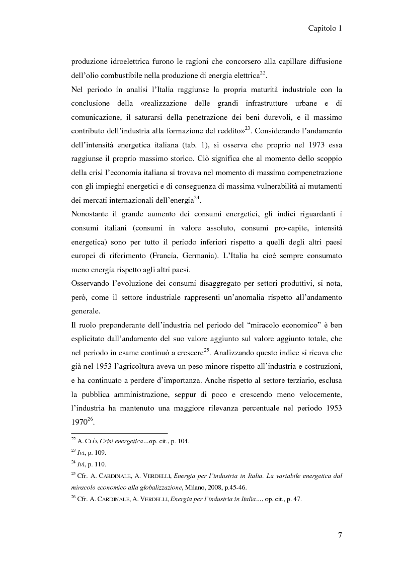 Anteprima della tesi: L'elaborazione delle politiche energetiche in Italia dal dopoguerra alla fine degli anni Ottanta, Pagina 7
