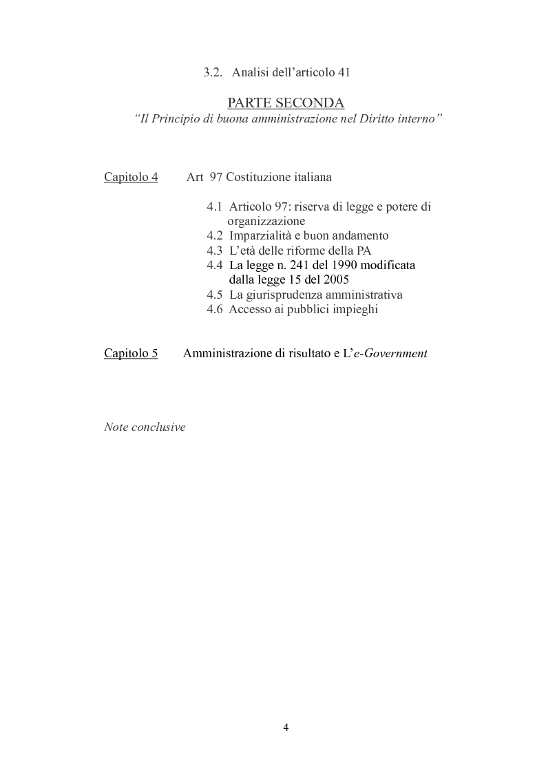 Indice della tesi: Il principio di buona amministrazione, Pagina 2
