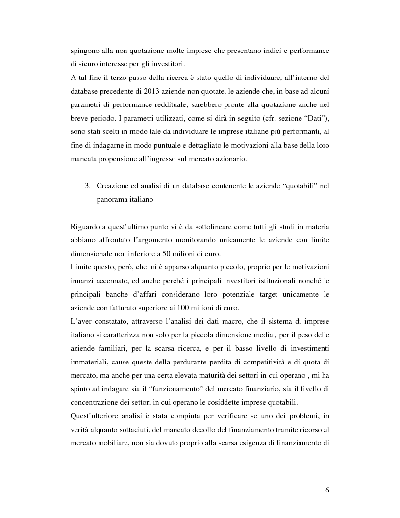 Anteprima della tesi: Le aziende italiane e la bassa propensione all’ingresso nel mercato azionario: un’indagine sulle motivazioni, Pagina 4