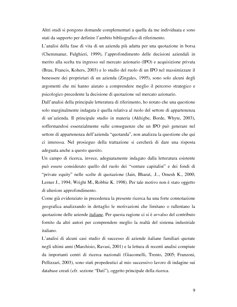Anteprima della tesi: Le aziende italiane e la bassa propensione all’ingresso nel mercato azionario: un’indagine sulle motivazioni, Pagina 7