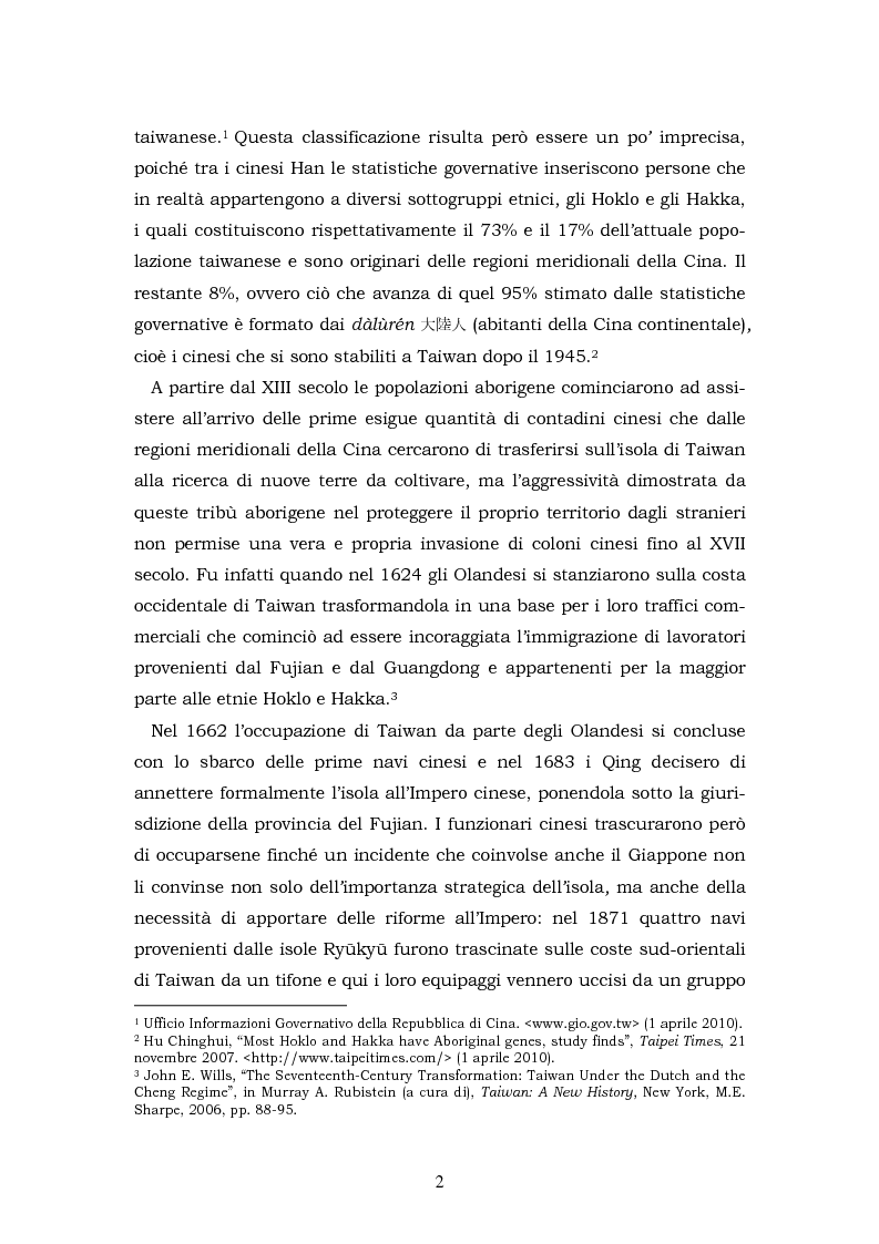 Anteprima della tesi: Il Giappone a Taiwan: un'analisi delle influenze giapponesi sulla lingua e la cultura di Taiwan, Pagina 2