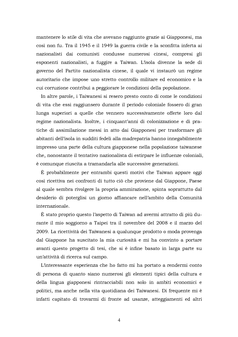 Anteprima della tesi: Il Giappone a Taiwan: un'analisi delle influenze giapponesi sulla lingua e la cultura di Taiwan, Pagina 4