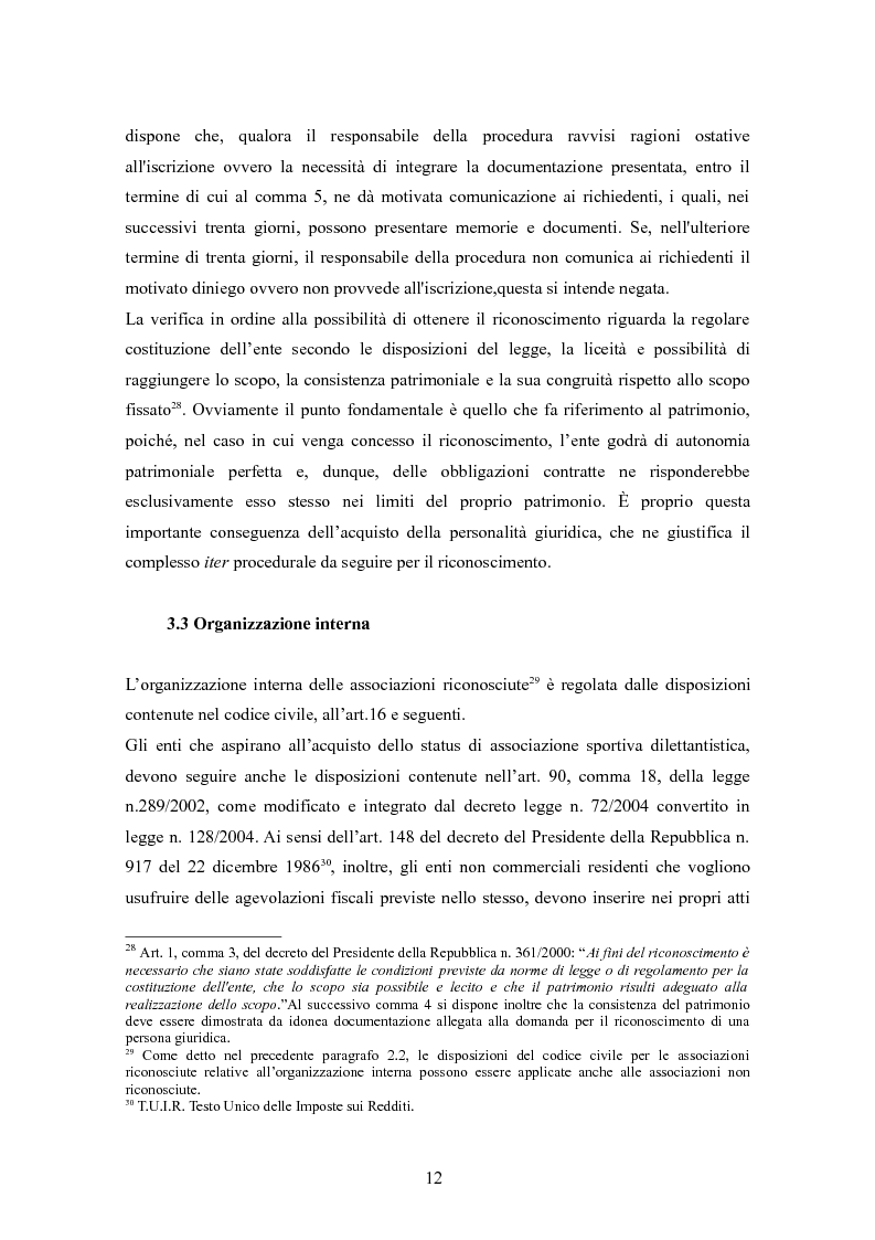 Anteprima della tesi: Associazioni sportive dilettantistiche: aspetti tributari e civilistici, Pagina 12