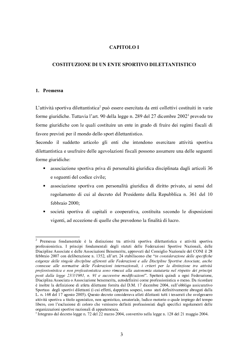 Anteprima della tesi: Associazioni sportive dilettantistiche: aspetti tributari e civilistici, Pagina 3