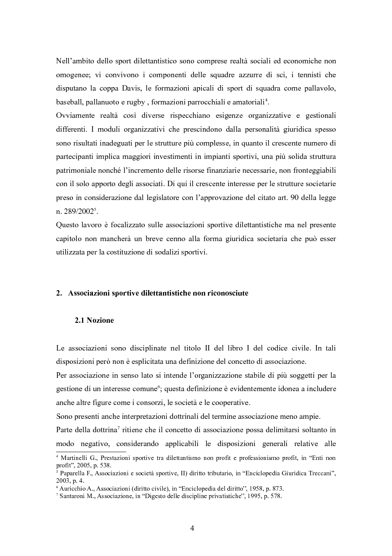 Anteprima della tesi: Associazioni sportive dilettantistiche: aspetti tributari e civilistici, Pagina 4