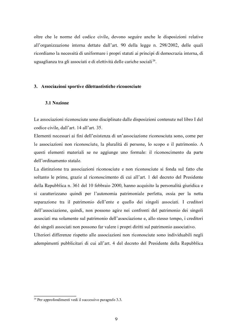 Anteprima della tesi: Associazioni sportive dilettantistiche: aspetti tributari e civilistici, Pagina 9