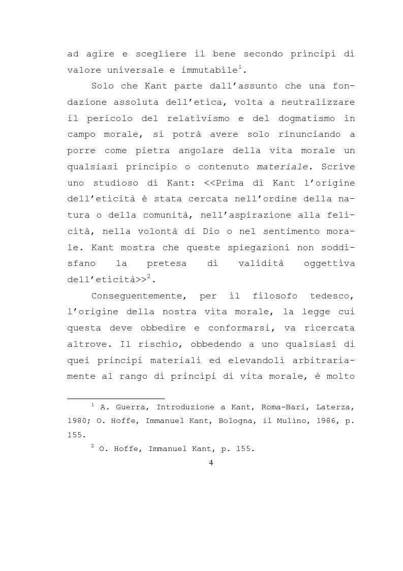 Anteprima della tesi: Libertà e ragione nell'ambito dell'azione morale. Analisi dell'etica di Kant., Pagina 2