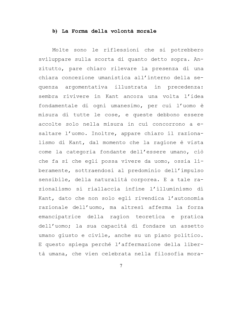 Anteprima della tesi: Libertà e ragione nell'ambito dell'azione morale. Analisi dell'etica di Kant., Pagina 5