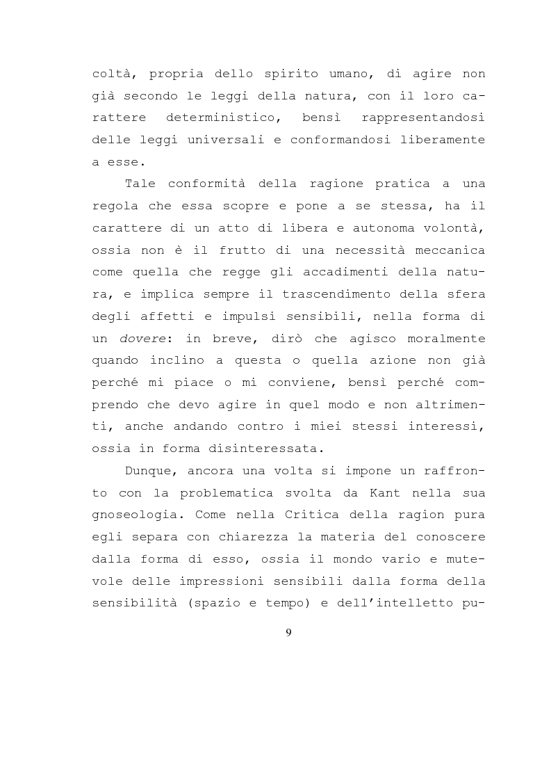 Anteprima della tesi: Libertà e ragione nell'ambito dell'azione morale. Analisi dell'etica di Kant., Pagina 7