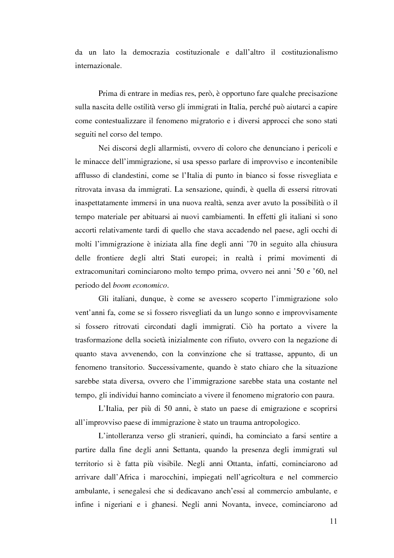 Anteprima della tesi: Immigrazione e democrazia: l'esperienza italiana in una cornice internazionale, Pagina 4