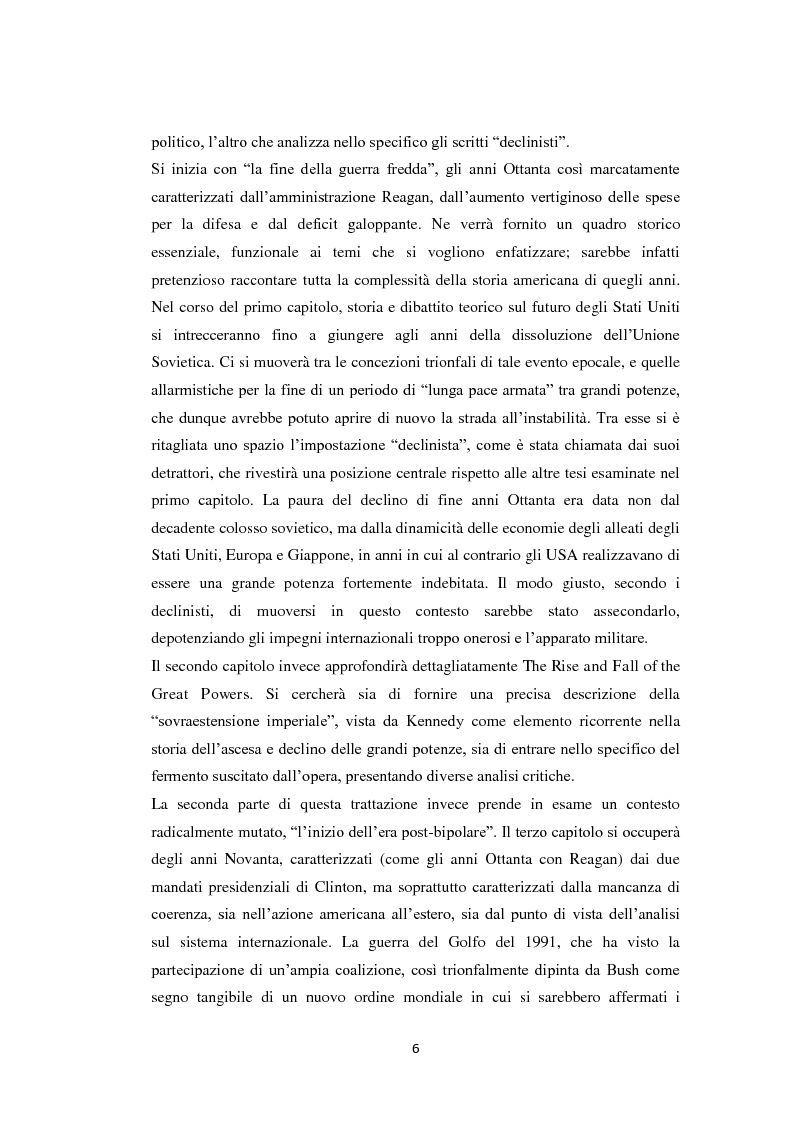 Anteprima della tesi: Declinismo. Il dibattito sul declino degli Stati Uniti tra la fine della guerra fredda e l'inizio dell'era post-bipolare., Pagina 6