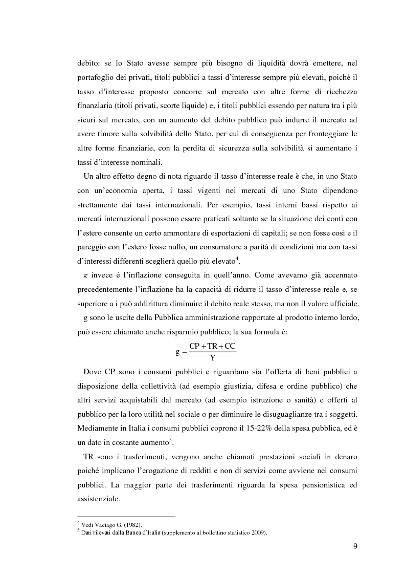 Anteprima della tesi: Il debito pubblico: paragone tra il caso italiano e le esperienze di Argentina, Irlanda e Belgio, Pagina 7