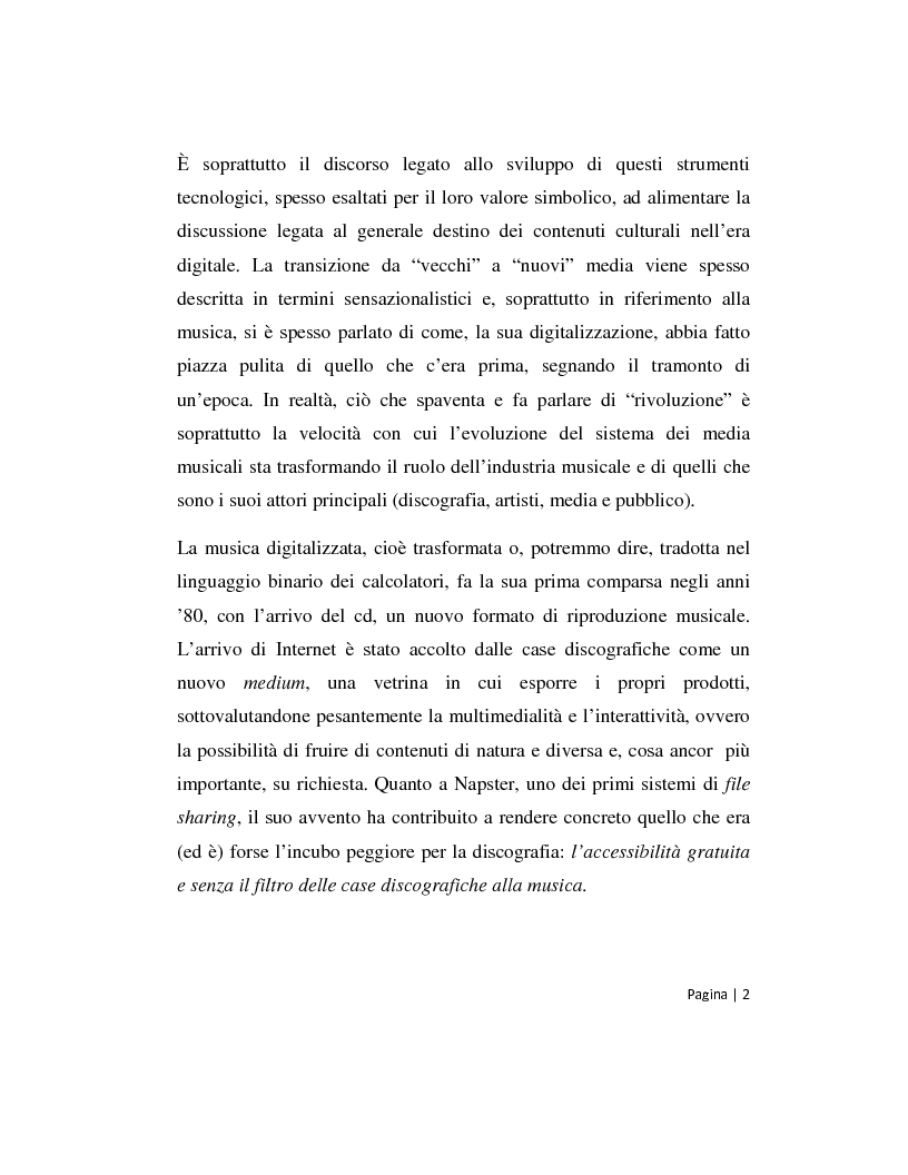 Anteprima della tesi: Musica 2.0 - Come Internet ha cambiato il panorama della musica, Pagina 2