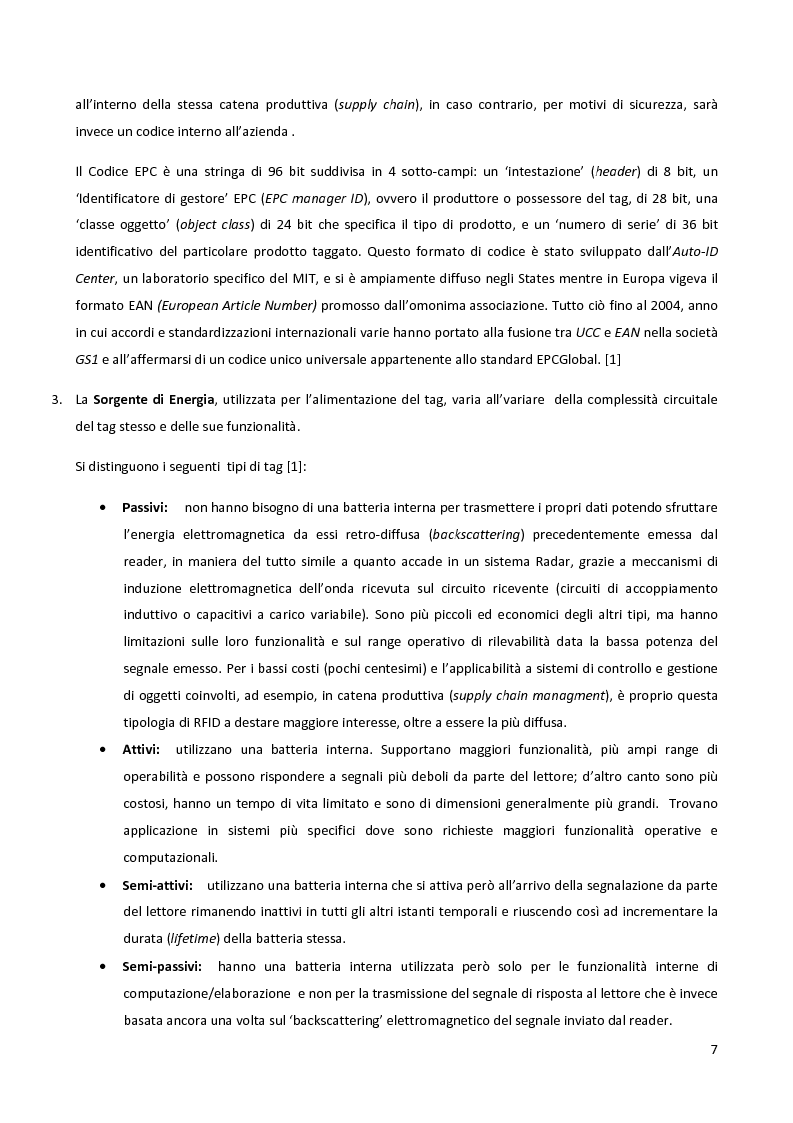 Anteprima della tesi: Meccanismi di sicurezza e privacy per sistemi RFID, Pagina 5