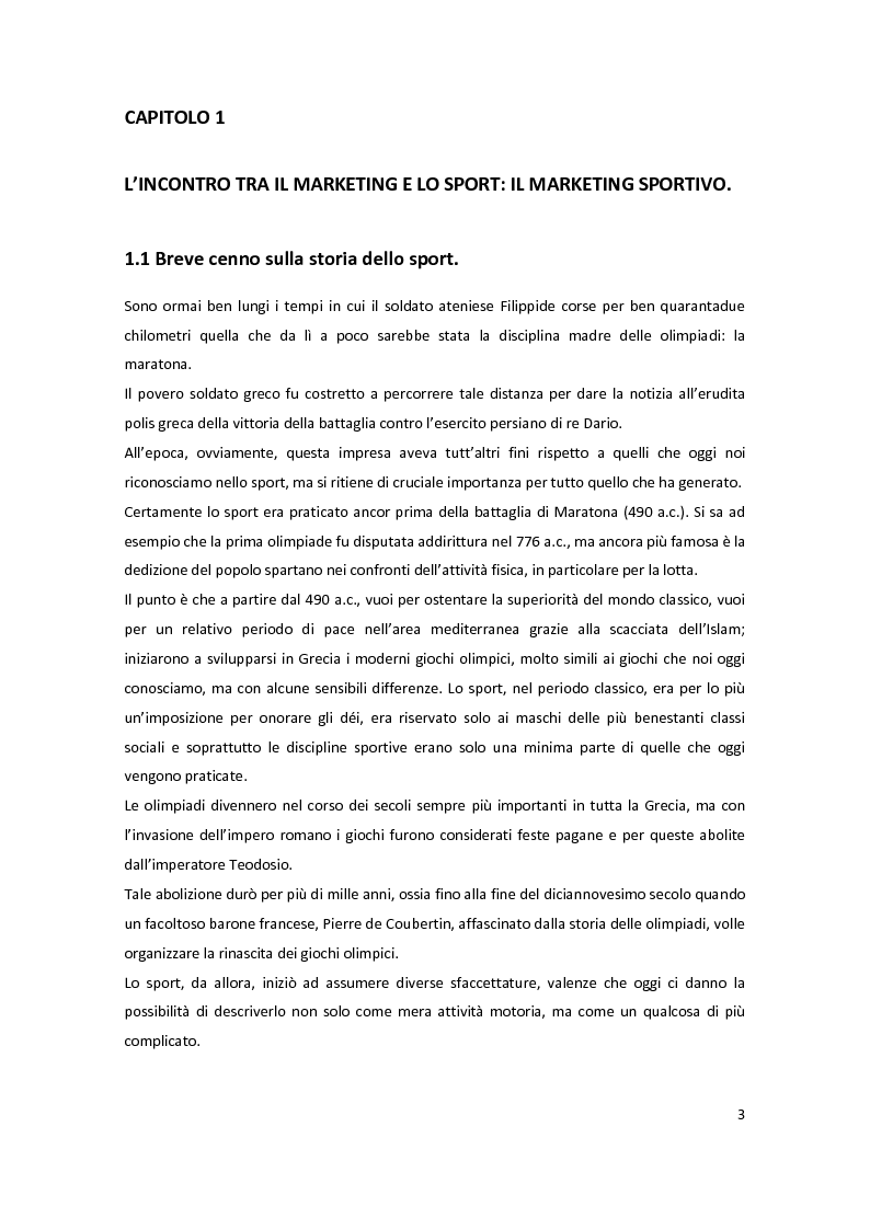 Anteprima della tesi: Il marketing delle società sportive: i casi Verde Sport e U.C. Sampdoria, Pagina 3