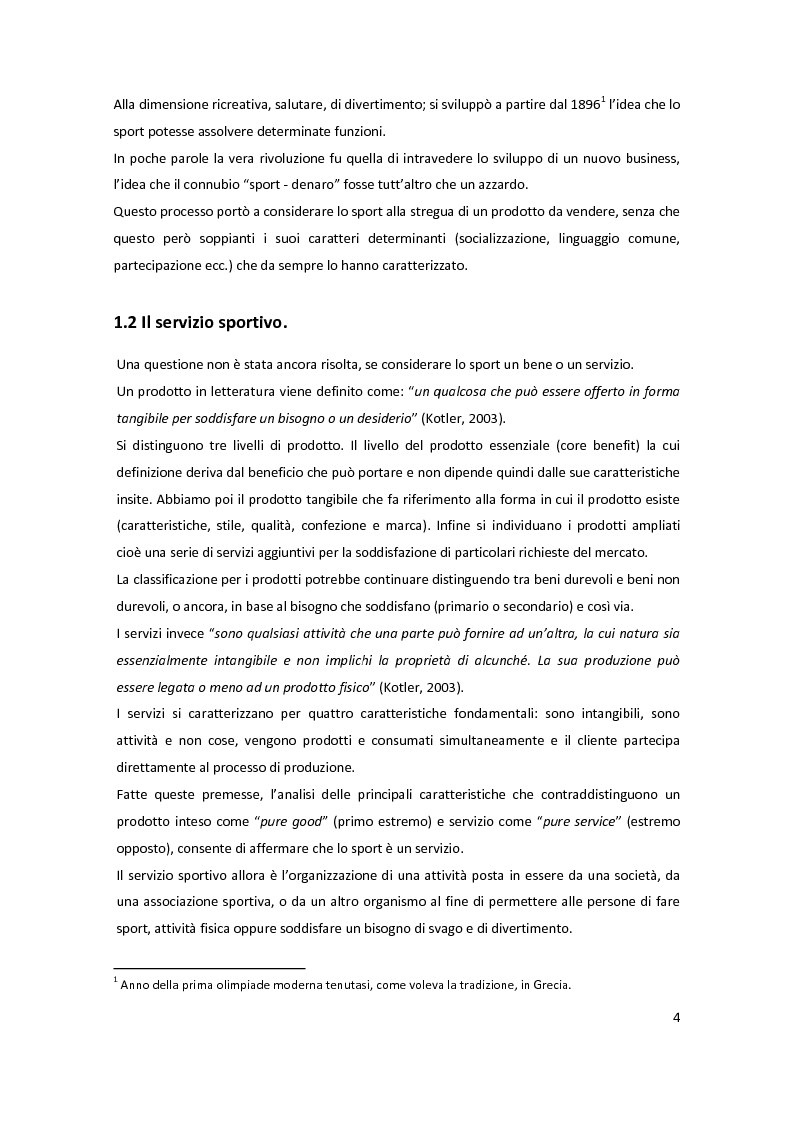 Anteprima della tesi: Il marketing delle società sportive: i casi Verde Sport e U.C. Sampdoria, Pagina 4