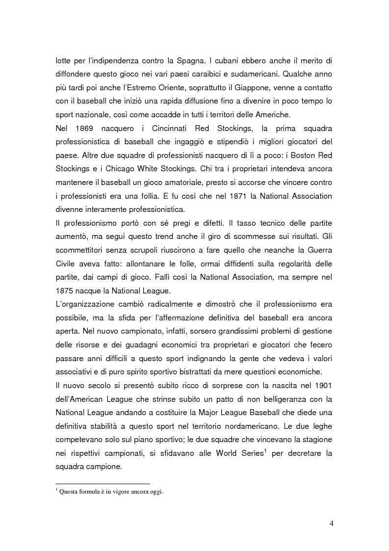 Anteprima della tesi: Il mondiale di baseball in Italia: l'evento come traino di una pratica sportiva emergente, Pagina 4