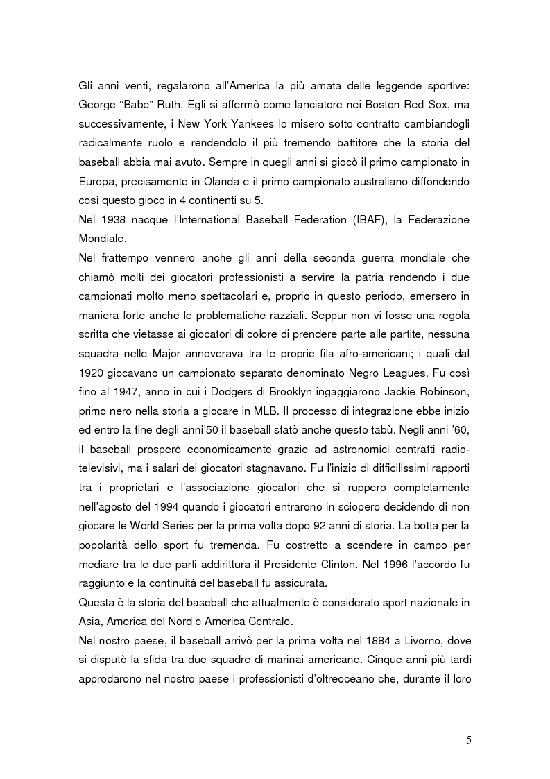 Anteprima della tesi: Il mondiale di baseball in Italia: l'evento come traino di una pratica sportiva emergente, Pagina 5