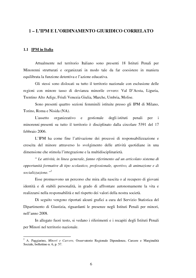 Anteprima della tesi: L’attività motoria all'interno dell'I.P.M. come strumento di integrazione psico-fisica, Pagina 6