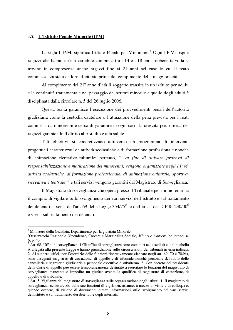 Anteprima della tesi: L’attività motoria all'interno dell'I.P.M. come strumento di integrazione psico-fisica, Pagina 8