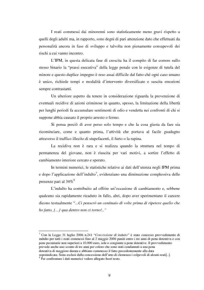 Anteprima della tesi: L’attività motoria all'interno dell'I.P.M. come strumento di integrazione psico-fisica, Pagina 9