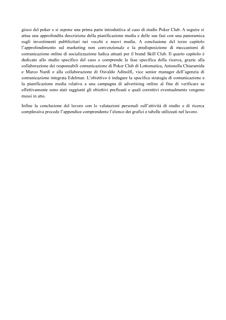 Anteprima della tesi: Il media planning nel mercato dei giochi di abilità a distanza: il fenomeno del poker online, Pagina 5