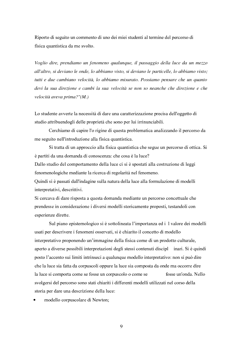 Anteprima della tesi: Un progetto di insegnamento della meccanica quantistica a livello di scuola secondaria superiore: alla ricerca di un formalismo possibile, Pagina 9