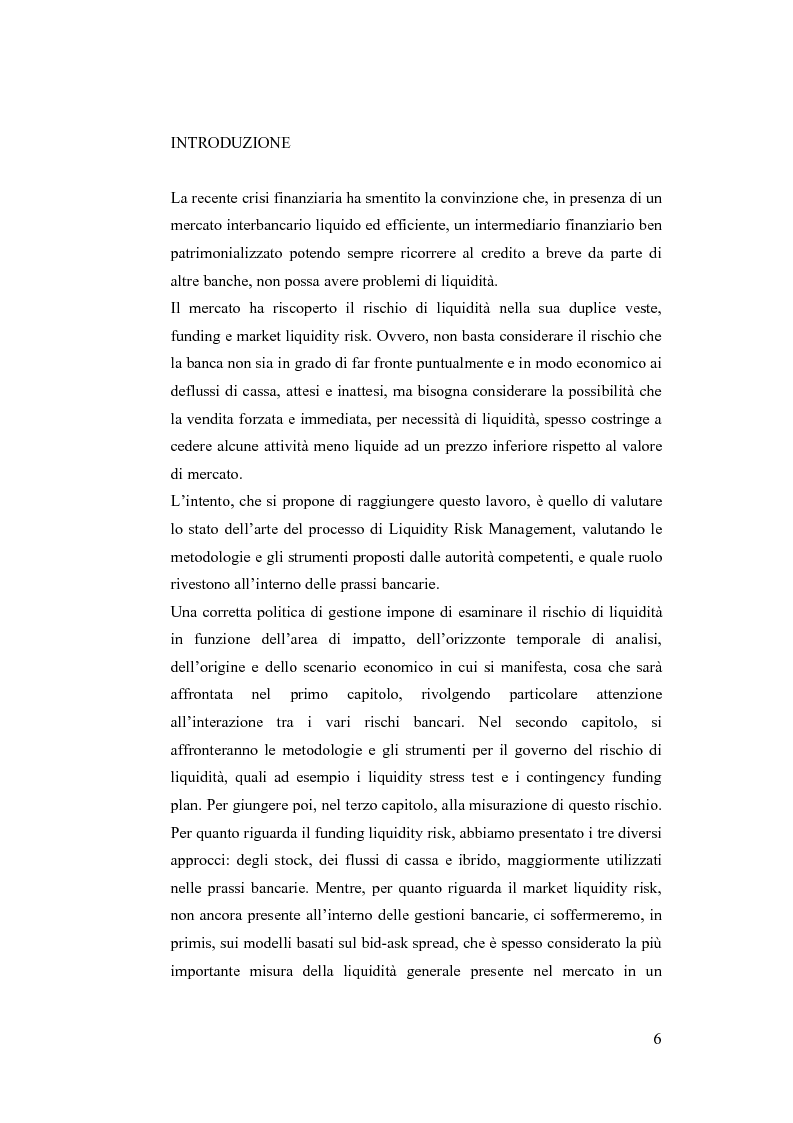 Anteprima della tesi: Liquidity Risk Management: teorie ed applicazioni, Pagina 2